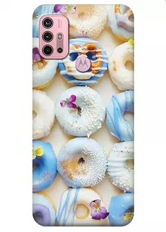 Motorola G20 силиконовый чехол с картинкой - Пончики