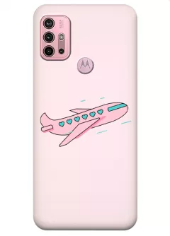 Motorola G20 силиконовый чехол с картинкой - Самолет