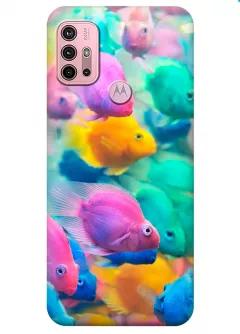 Motorola G20 силиконовый чехол с картинкой - Морские рыбки