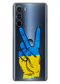 Прозрачный силиконовый чехол на Motorola G200 - Мир Украине / Ukraine Peace