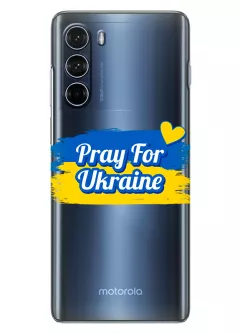 Чехол для Motorola G200 "Pray for Ukraine" из прозрачного силикона
