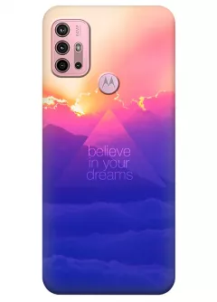 Motorola G30 силиконовый чехол с картинкой - Believe