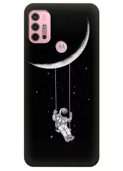 Motorola G30 силиконовый чехол с картинкой - Качеля на луне