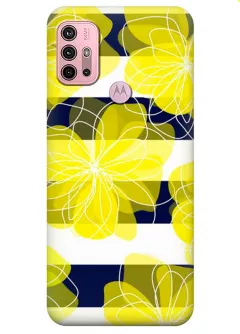 Motorola G30 силиконовый чехол с картинкой - Желтые цветы