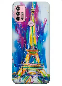 Motorola G30 силиконовый чехол с картинкой - Отдых в Париже