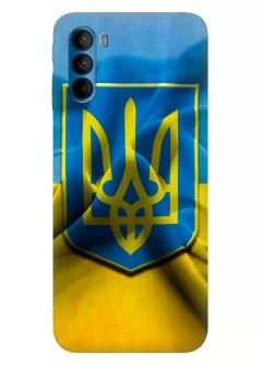 Motorola G41 чехол с печатью флага и герба Украины