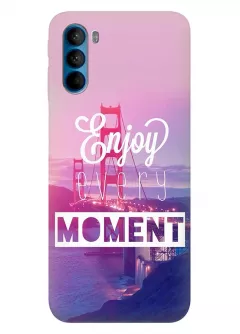 Накладка для Motorola G41 из силикона с позитивным дизайном - Enjoy Every Moment