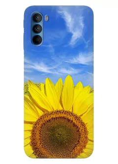 Красочный чехол на Motorola G41 с цветком солнца - Подсолнух