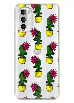 Чехол для Motorola G52 с тропическими кактусами