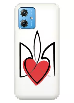 Чехол на Motorola G54 с сердцем и гербом Украины