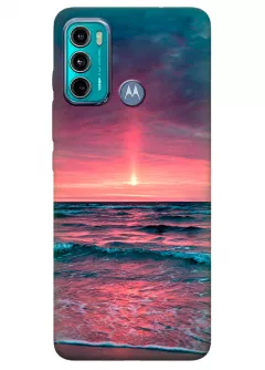 Motorola G60 силиконовый чехол с картинкой - Красный закат