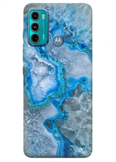Motorola G60 силиконовый чехол с картинкой - Голубой камень