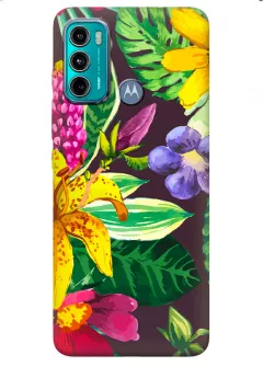 Motorola G60 силиконовый чехол с картинкой - Яркие цветочки