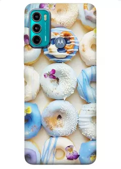 Motorola G60 силиконовый чехол с картинкой - Пончики