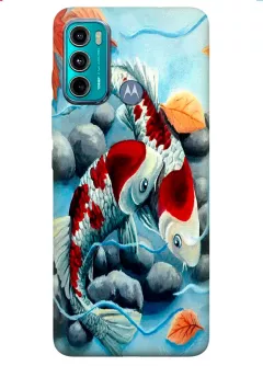 Motorola G60 силиконовый чехол с картинкой - Любовь рыбок