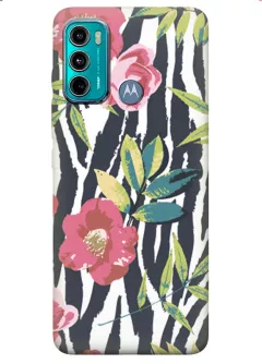 Motorola G60 силиконовый чехол с картинкой - Пастельные цветы
