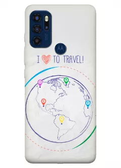 Motorola G60s силиконовый чехол с картинкой - Люблю путешествовать