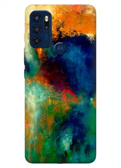 Motorola G60s силиконовый чехол с картинкой - Пятна красок