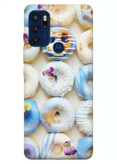 Motorola G60s силиконовый чехол с картинкой - Пончики