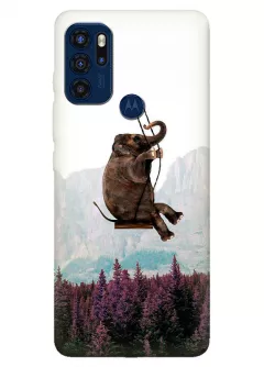 Motorola G60s силиконовый чехол с картинкой - Слон на качеле