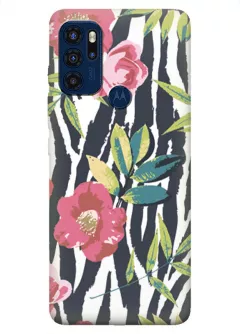 Motorola G60s силиконовый чехол с картинкой - Пастельные цветы