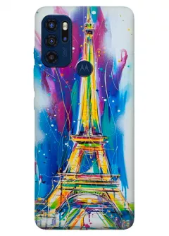Motorola G60s силиконовый чехол с картинкой - Отдых в Париже