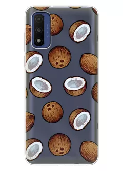 Чехол силиконовый для Motorola G Pure с рисунком кокосов