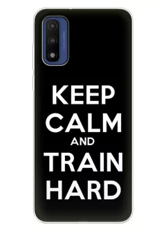 Motorola G Pure спортивный защитный чехол - Keep Calm and Train Hard