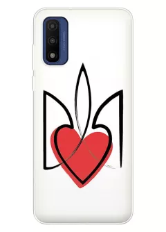 Чехол на Motorola G Pure с сердцем и гербом Украины