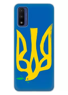 Чехол на Motorola G Pure с сильным и добрым гербом Украины в виде ласточки