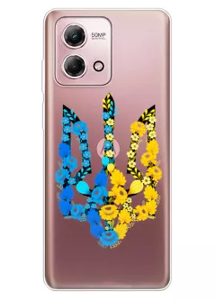 Чехол для Motorola G Stylus 4G 2023 из прозрачного силикона - Герб Украины в цветах