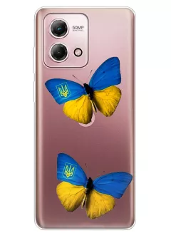 Чехол для Motorola G Stylus 4G 2023 из прозрачного силикона - Бабочки из флага Украины