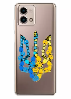 Чехол для Motorola G Stylus 5G 2023 из прозрачного силикона - Герб Украины в цветах