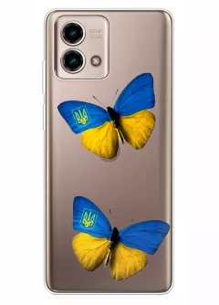 Чехол для Motorola G Stylus 5G 2023 из прозрачного силикона - Бабочки из флага Украины