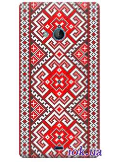 Чехол с красной вышиванкой для Lumia 540 Dual