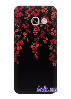Чехол для Galaxy A3 2017 - Красные цветочки
