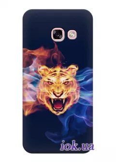 Чехол для Galaxy A7 2017 - Огненный тигр