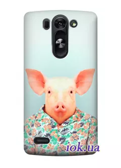 Чехол для LG G3s - Свинья в рубашке