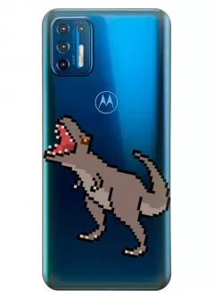 Чехол для Motorola Moto G9 Plus - Пиксельный динозавр