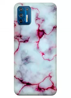 Чехол для Motorola Moto G9 Plus - Розовый мрамор
