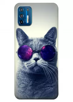Чехол для Motorola Moto G9 Plus - Кот в очках
