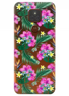 Чехол для Motorola Moto E7 Plus - Тропические цветы