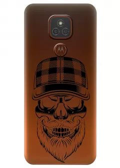 Чехол для Motorola Moto E7 Plus - Череп с бородой