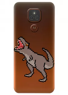 Чехол для Motorola Moto E7 Plus - Пиксельный динозавр
