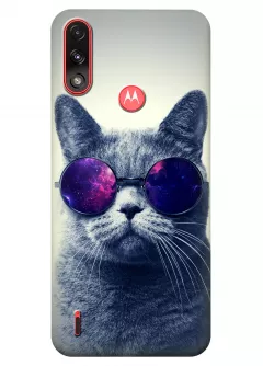 Чехол для Motorola E7i Power - Кот в очках