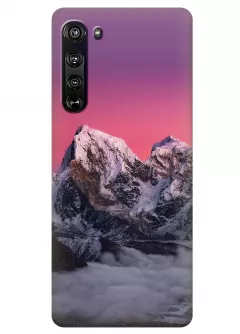 Чехол для Motorola Edge - Горы в снегу