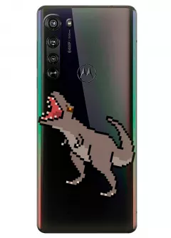 Чехол для Motorola Edge - Пиксельный динозавр