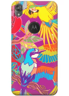 Чехол для Motorola Moto E6 - Попугаи