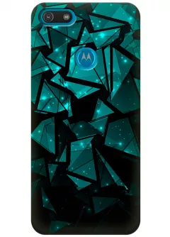 Чехол для Motorola Moto E6 Play - Зелёная геометрия