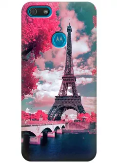 Чехол для Motorola Moto E6 Play - Весенний Париж
